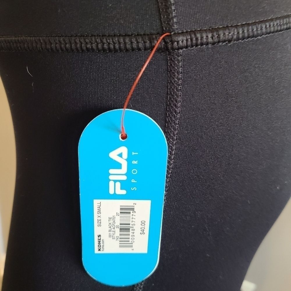 FILA Athletic Leggings Womens Size XS NEW TAGS Black Gray Colorblock - Picture 13 of 13